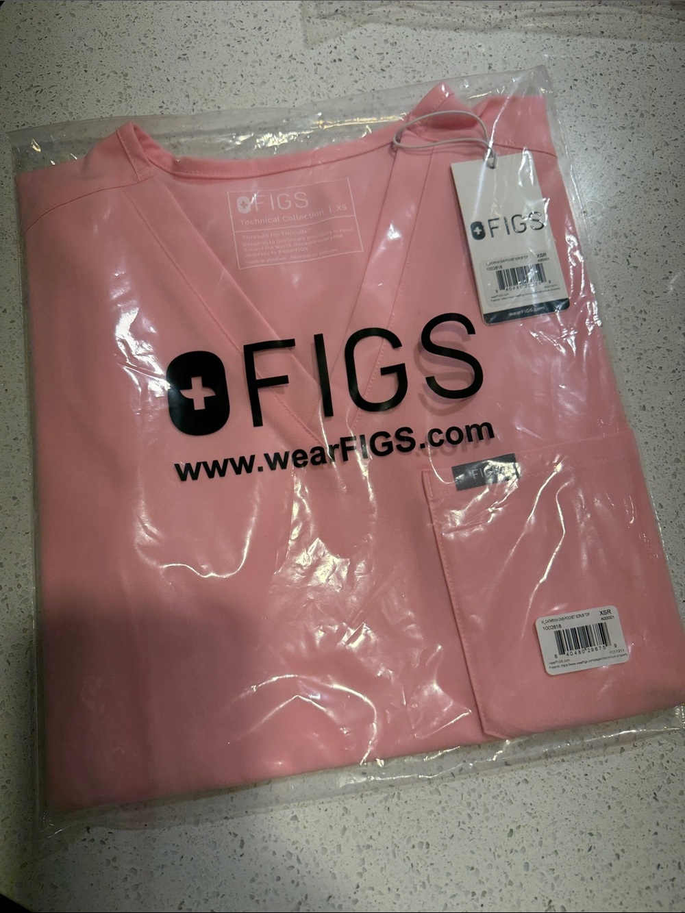 FIGS Catarina Scrub Top fight club pink